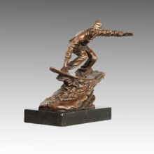 Sports Statue Skiing Player Bronze Sculpture, Nick TPE-788